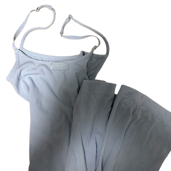 SKIMS Womens XS Light Blue Ribbed Sleeveless Dress Ribbed Long Maxi Bodycon - Picture 5 of 10